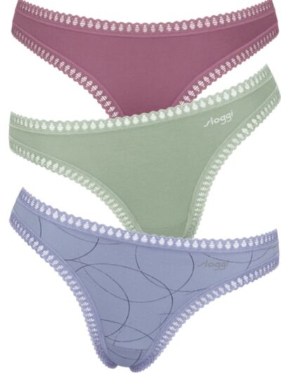 Sloggi Go Crush String 3 τεμ. V008 Ραφ/Βεραμάν/Μελιτζανί