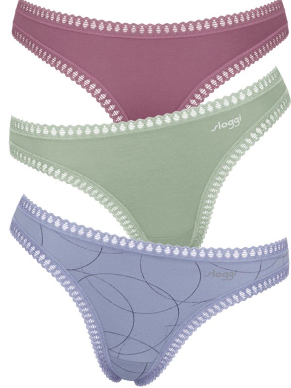 Sloggi Go Crush String 3 τεμ. V008 Ραφ/Βεραμάν/Μελιτζανί