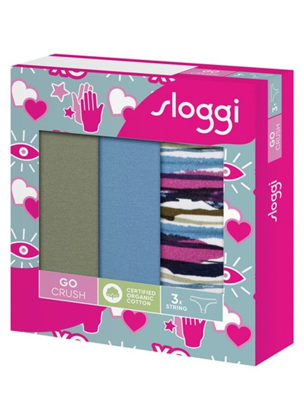Sloggi Go Crush String 3 τεμ. M010 Λαδί/Σιέλ/Εμπριμέ - Image 8
