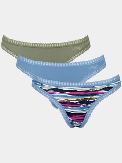 Sloggi Go Crush String 3 τεμ. M010  Λαδί/Σιέλ/Εμπριμέ