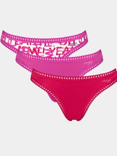Sloggi Go Crush String 3 τεμ. M020 Φούξια/Λιλά/Εμπριμέ