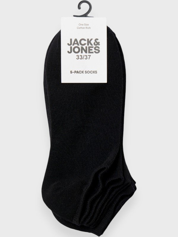 Κάλτσες Κοντές Βαμβακερές Jack & Jones 5 ζεύγη Μαύρο - Image 2