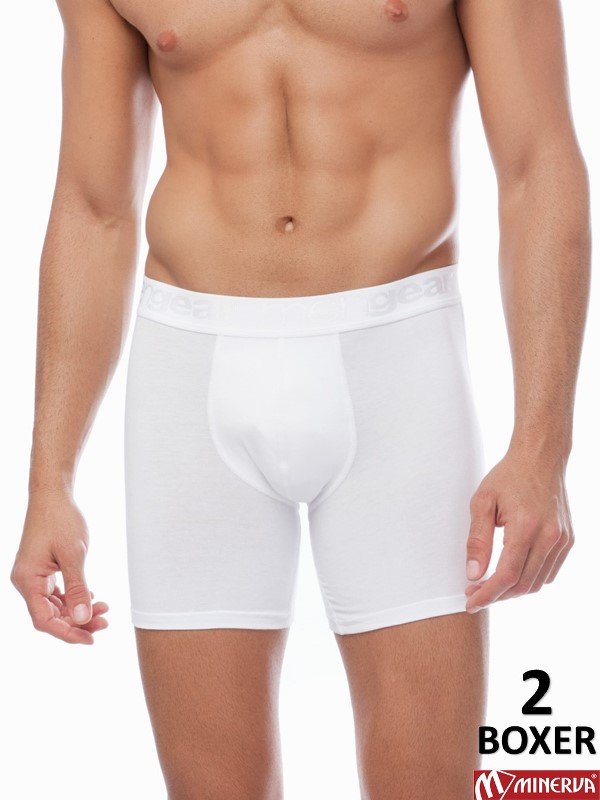 Boxer Long Mengear Μινέρβα 2 τεμ. Λευκό