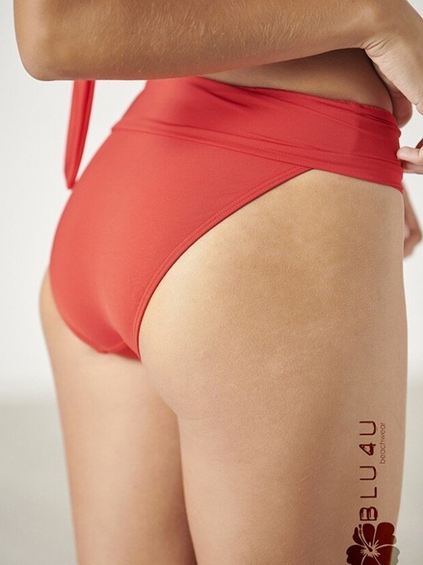 Μαγιό Ψηλόμεσο Bikini Slip Blu4U Κόκκινο - Image 5