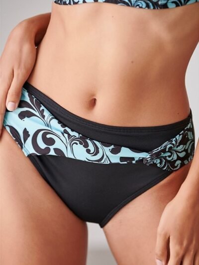 Μαγιό Bikini Slip Blu4U Μαύρο/Βεραμάν