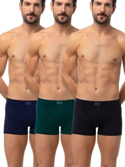 Boxer Μινέρβα Sporties 3 τεμ. Μαύρο-Κυπαρισσί-Μαρίν