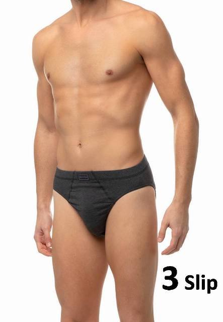 Slip Sporties Μινέρβα 3 τεμ. Γραφίτης Μελανζέ