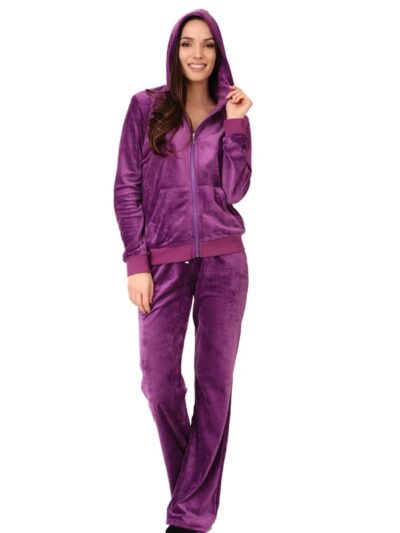 Σετ Homewear Βελούδο Lydia  Μωβ