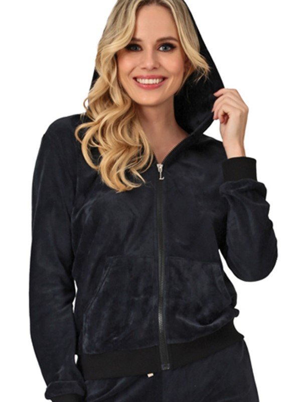 Σετ Homewear Βελούδο Lydia Μαύρο - Image 2