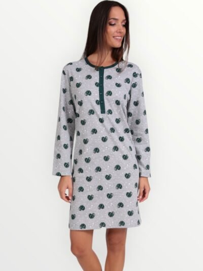 Νυχτικό Εμπριμέ Φούτερ Lydia  Γκρι μελανζέ-πράσινο