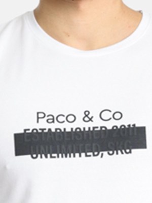 Alternative view of Μπλούζα Βαμβακερή Paco & Co  Λευκό