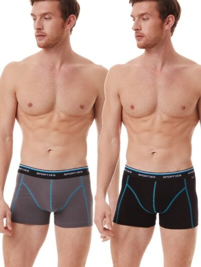 Boxer Μινέρβα Sporties Fit 2 τεμ. Ανθρακί/Μαύρο