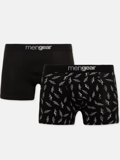 Boxer Μινέρβα Mengear 2 τεμ. Ανθρακί/Μαύρο Εμπριμέ