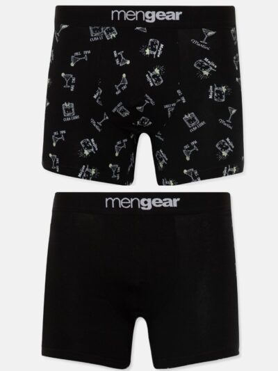 Boxer Μινέρβα Mengear 2 τεμ. Μαύρο/All Over