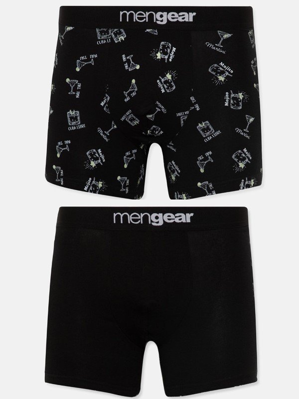 Boxer Μινέρβα Mengear 2 τεμ. Μαύρο/All Over
