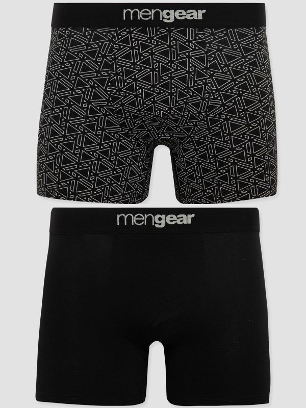 Boxer Μινέρβα Mengear 2 τεμ. BLACK-GREY A/O