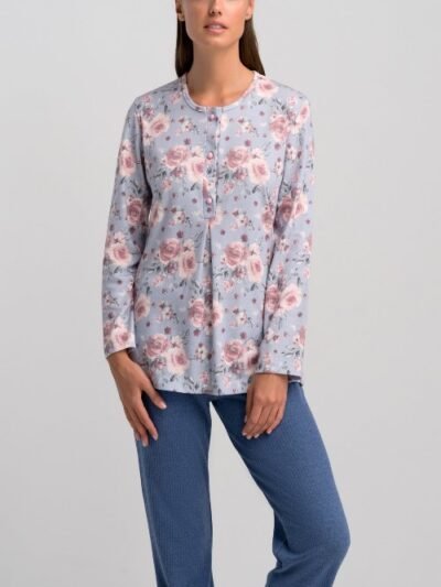 Πυζάμα Βαμβακερή Giota  Λιλά floral/Λιλά