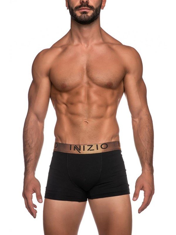 Ανδρικά Boxer Inizio 2 τεμ. Mαύρο/Mαύρο(Μπρονζέ)