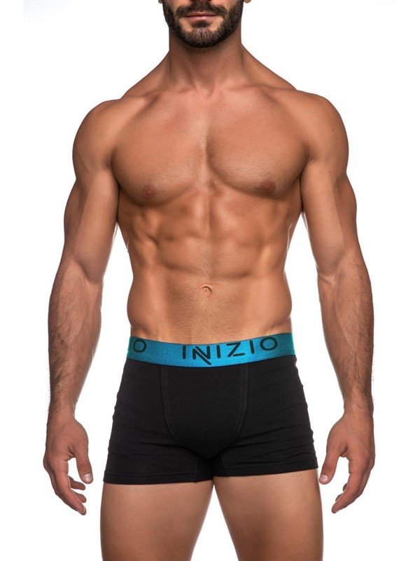 Ανδρικά Boxer Inizio 2 τεμ. Mαύρο/Mαύρο(Τυρκουάζ)