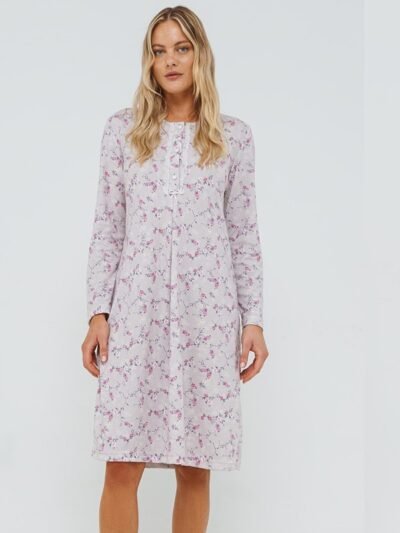 Νυχτικό Βαμβακερό Floral Giota  Άμμου Floral
