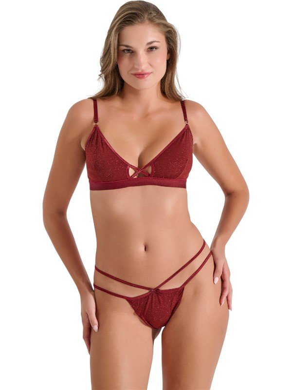 Tanga String Λύκρα Milena by Paris Μπορντώ - Image 4
