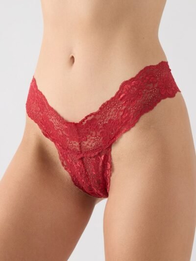 Minerva Thong Ελαστική Δαντέλα Κόκκινο