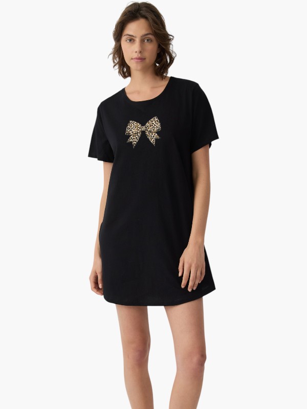Νυχτικό Βoyfriend T-shirt Dress Μινέρβα Μαύρο