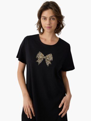 Alternative view of Νυχτικό Βoyfriend T-shirt Dress Μινέρβα  Μαύρο