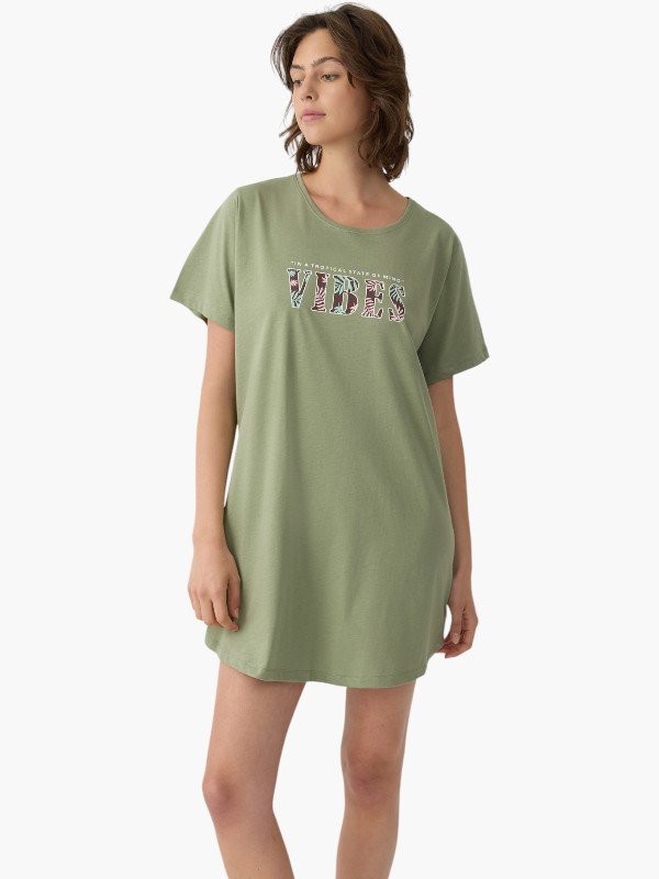 Νυχτικό Βoyfriend T-shirt Dress Μινέρβα Χακί