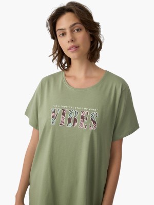 Alternative view of Νυχτικό Βoyfriend T-shirt Dress Μινέρβα  Χακί