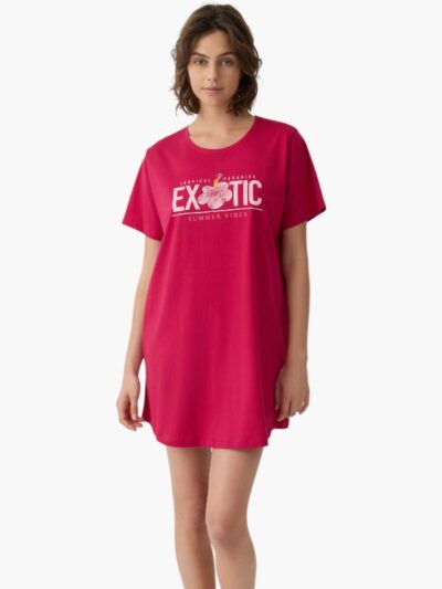 Νυχτικό Βoyfriend T-shirt Dress Μινέρβα  CHERRY