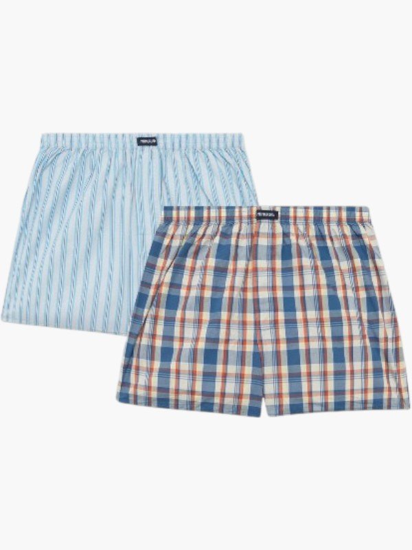 Boxer ύφασμα Μινέρβα 2 τεμ. ORANGE-BLUE STRIPE
