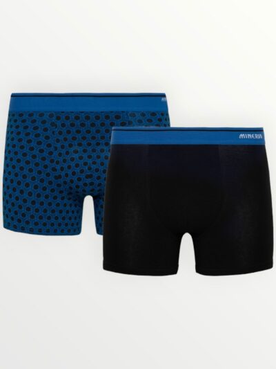 Boxer Μινέρβα Mengear 2 τεμ. Μαύρο/Royal Blue