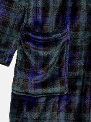 Ρόμπα Ανδρική Φλις Μινέρβα Black-Raf Plaid - Image 3