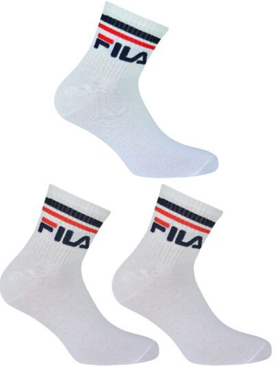 Κάλτσες Ημίκοντες Fila 3 ζεύγη  Λευκό