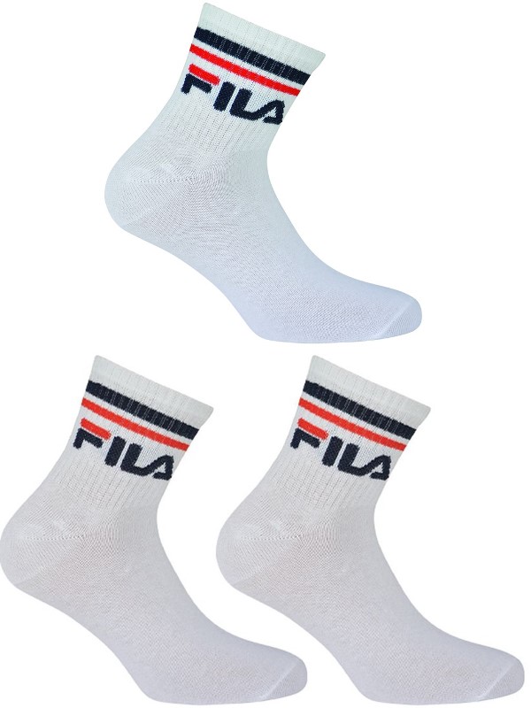 Κάλτσες Ημίκοντες Fila 3 ζεύγη Λευκό