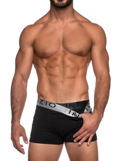 Ανδρικά Boxer Inizio 2 τεμ. Mαύρο/Mαύρο(Ασημί)