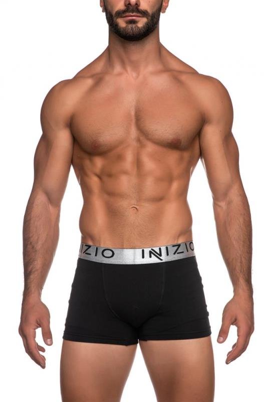 Ανδρικά Boxer Inizio 2 τεμ. Mαύρο/Mαύρο(Ασημί) - Image 3