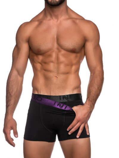 Ανδρικά Boxer Inizio 2 τεμ.  Mαύρο/Mαύρο(Μωβ)