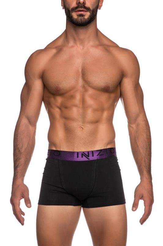 Ανδρικά Boxer Inizio 2 τεμ. Mαύρο/Mαύρο(Μωβ) - Image 3