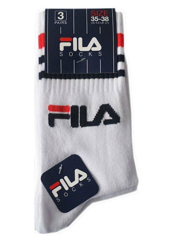 Βαμβακερές κάλτσες Fila 3 ζεύγη Λευκό - Image 3
