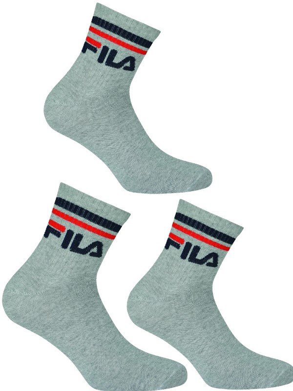 Κάλτσες Ημίκοντες Fila 3 ζεύγη Γκρι μελανζέ