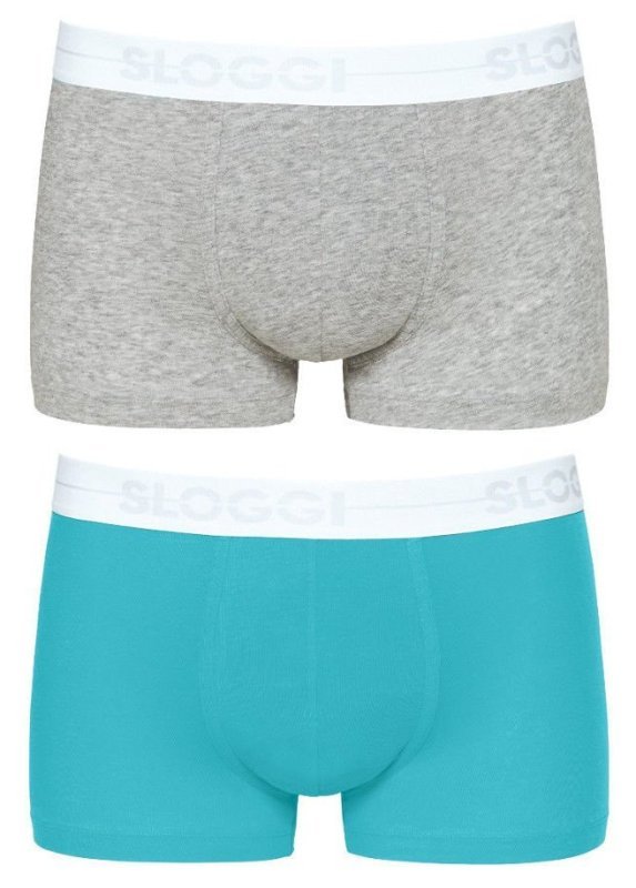 Boxer Sloggi Go Hipster 2 τεμ. Ανοιχτό μπλε/Γκρι μελανζέ