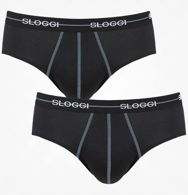 Slip Sloggi Midi 2 τεμ. Μαύρο