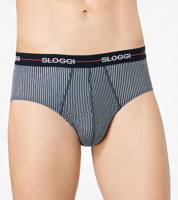 Slip Sloggi Midi 2 τεμ. Μαύρο/Ριγέ - Image 5