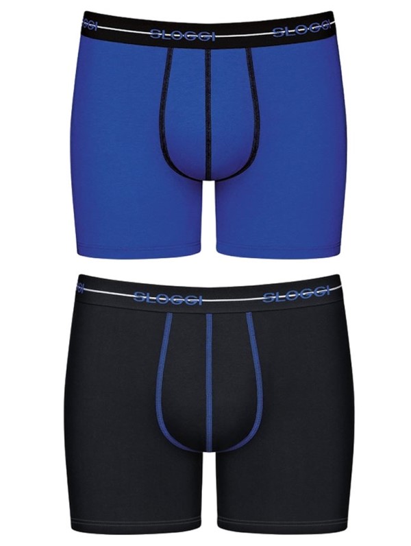 Boxer Sloggi Short 2 τεμ. Μαύρο/Ρουά