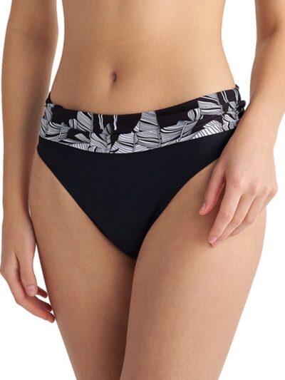 Μαγιό Bikini Slip Blu4u 'BLACK LEAVES'  Ασπρόμαυρο