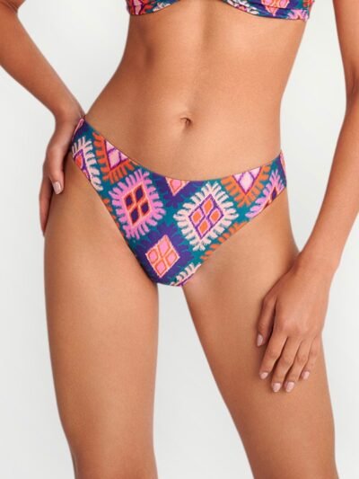 Μαγιό Bikini Hipster Slip Blu4u ‘DIAMOND FRAME’ Ροζ Εμπριμέ