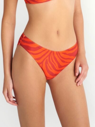 Μαγιό Bikini Hipster Slip Blu4u ‘RED ZEBRA’ Πορτοκαλί Εμπριμέ