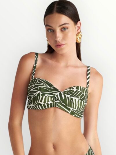 Strapless Top Blu4u Cup D 'AMAZON STRIPES'  Πράσινο εμπριμέ